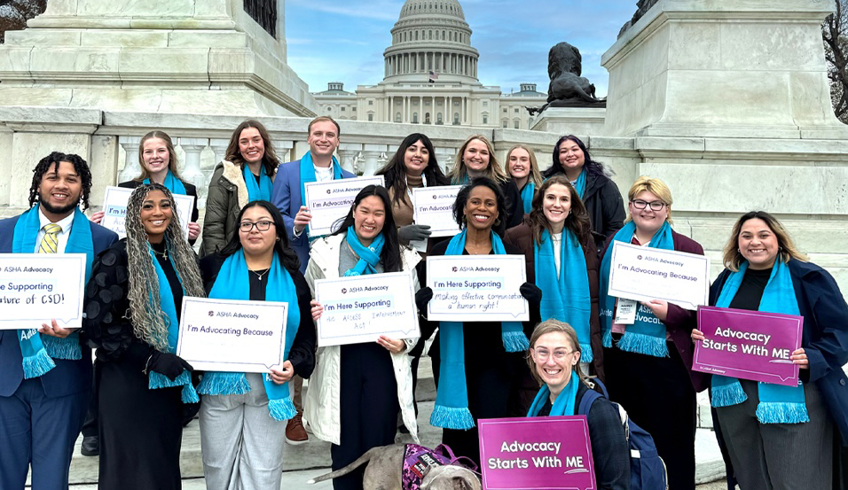 Students participating in advocacy